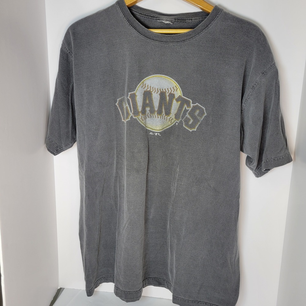 Majestic San Francisco Giants MLB T-Shirt Faded Gray Vintage Style Mens Large